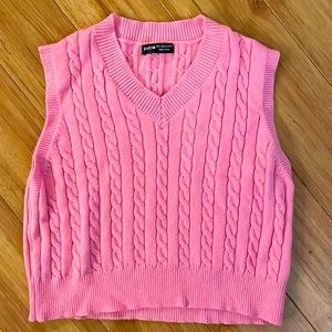 Very soft Shein pink cable knit vest